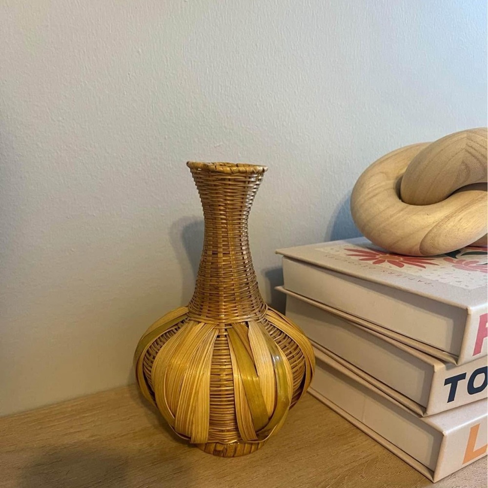 Handmade rattan vase